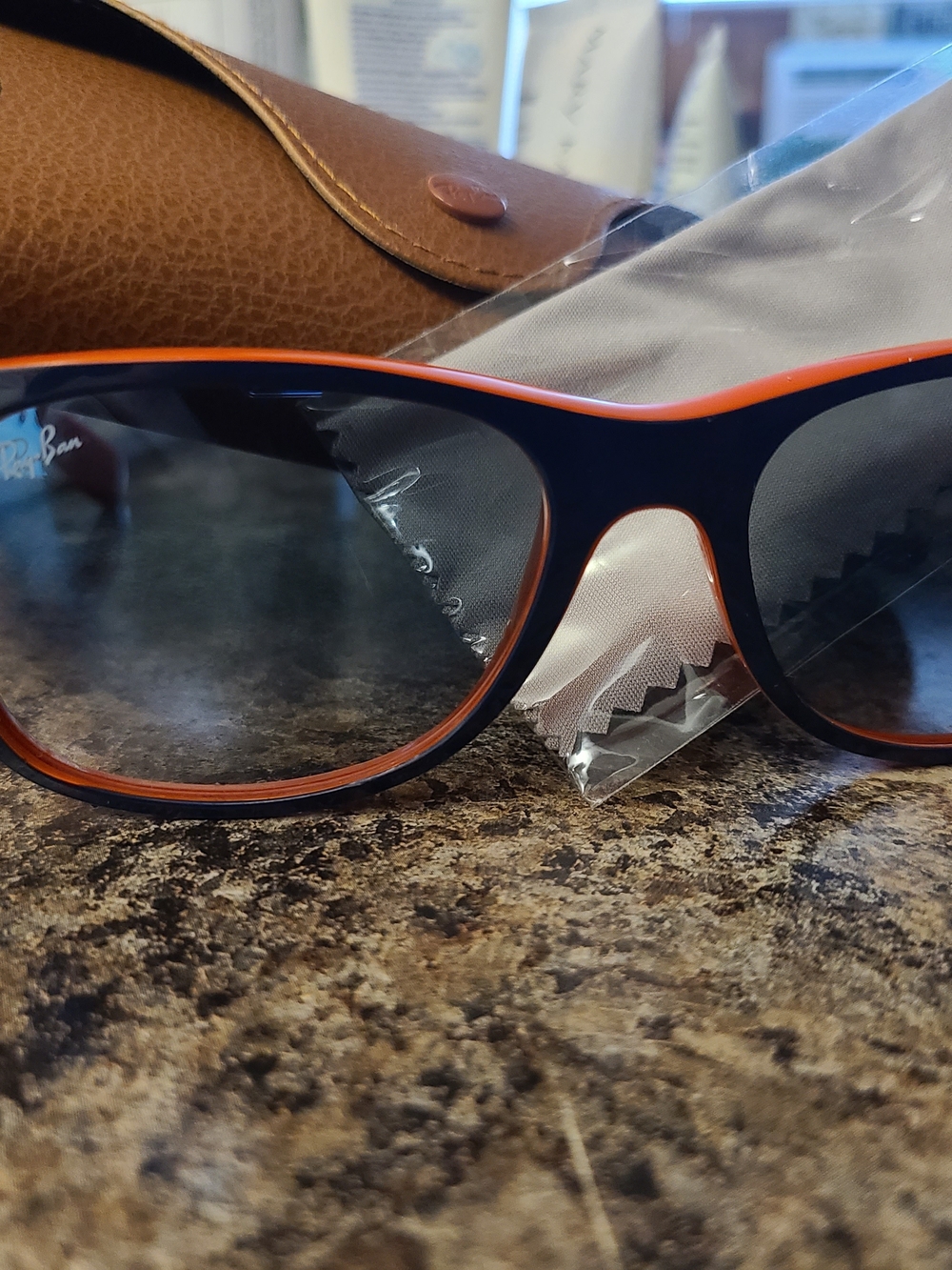 Ray-Ban Two-Tone Black and Orange Wayfarer Sunglasses